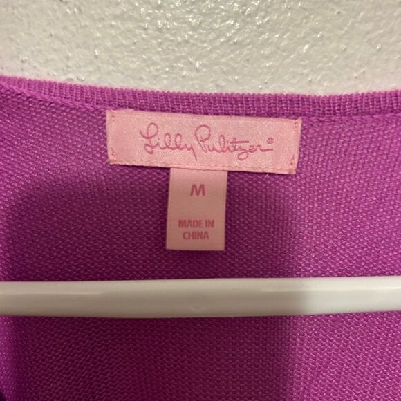 Lilly Pulitzer pink v neck sweater sweater size medium - Picture 4 of 7
